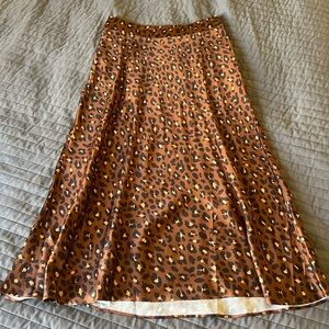 Sezane Sandy Leopard Print A-Line Skirt